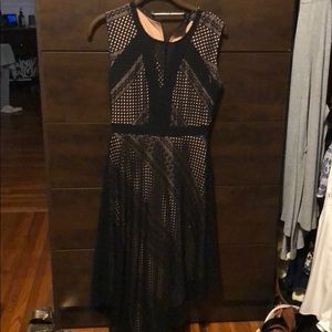 bcbg nude illusion black dress